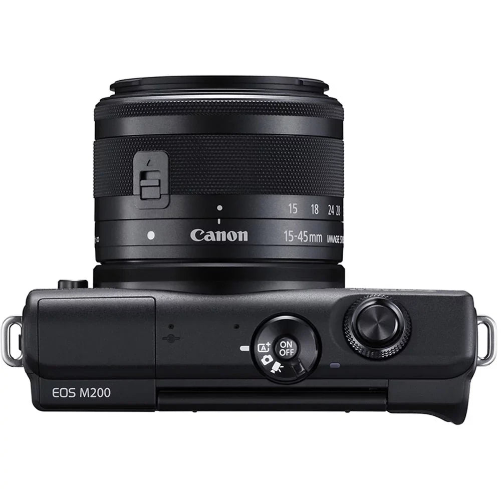 15-45mm EOS M200 Filter Digital Lens Mirrorless Canon (Black) with Camera Bundle