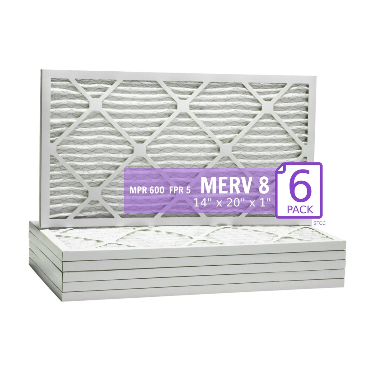 Pack) (6 8, MERV Extended DMK80 14x20x1, Air Pleated Mechanical Filter, Surface Purolator