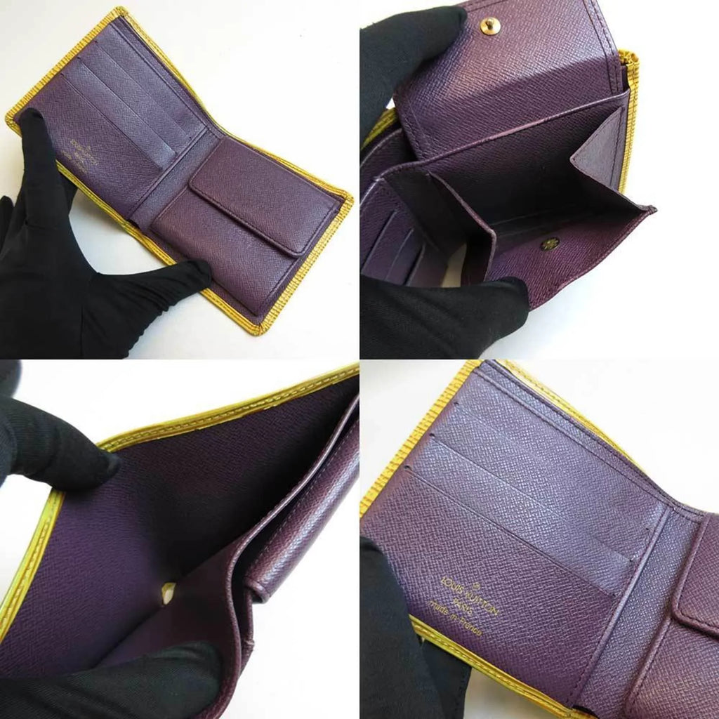 Credit Mini Epi Vuitton Wallet Folded Ladies Square Pre-Owned Louis Portobier M63549 Yellow Tassili Cult (Good)