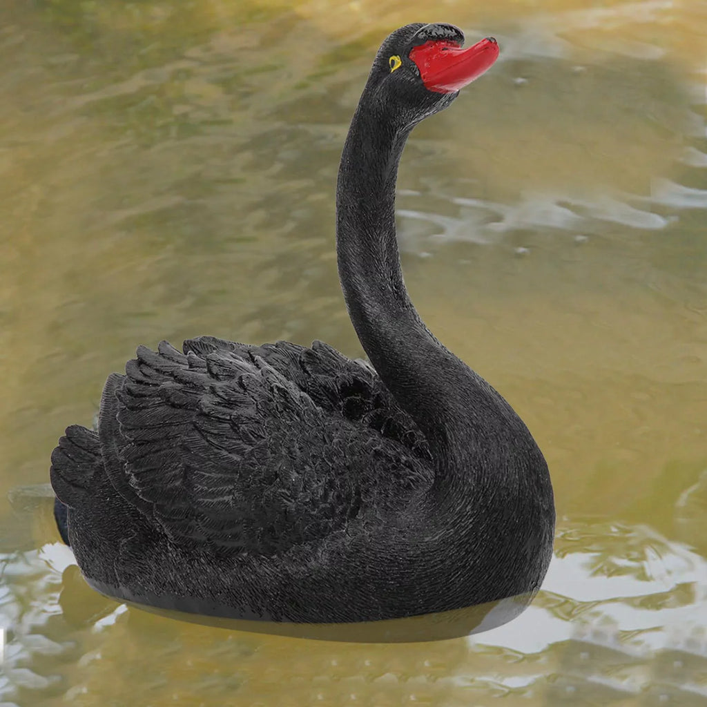 jardín de al para de Adorno Accesorios de Negro Linda Patio Libre de Delaman Cisne Adorno Flotante Simulación jardín de Aire Cisne, decoración