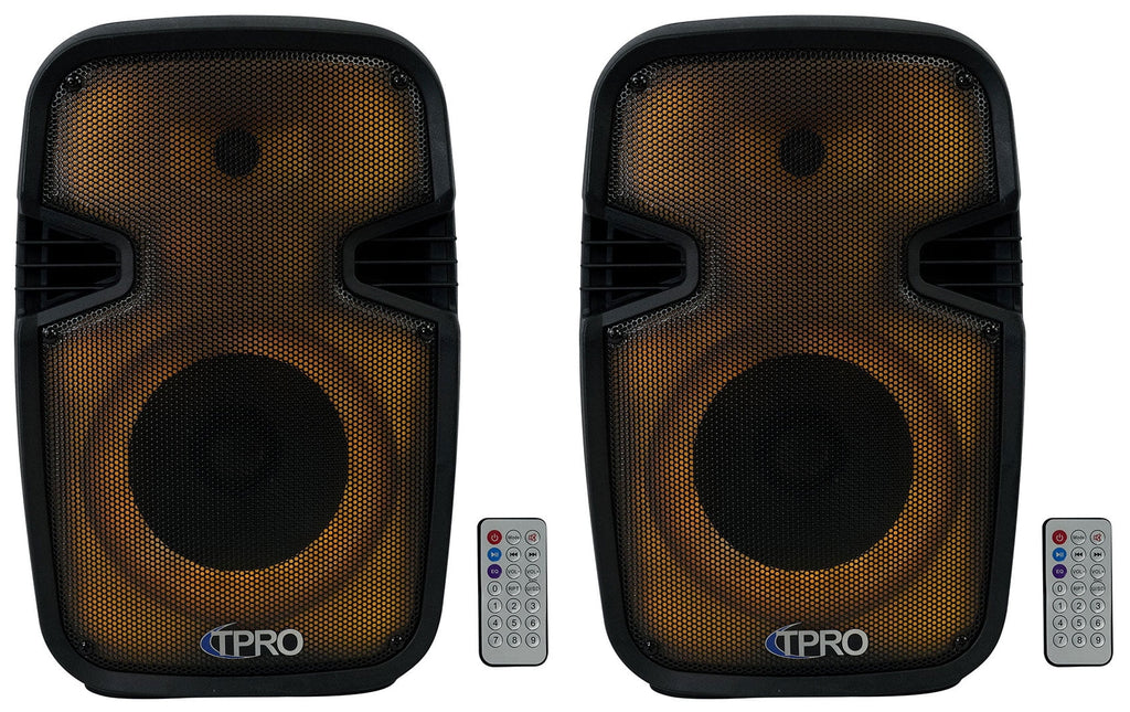 Link 8" Party Bluetooth (2) Portable Pro PLIT8 Speakers+Wireless LED Technical