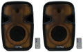 Link 8" Party Bluetooth (2) Portable Pro PLIT8 Speakers+Wireless LED Technical