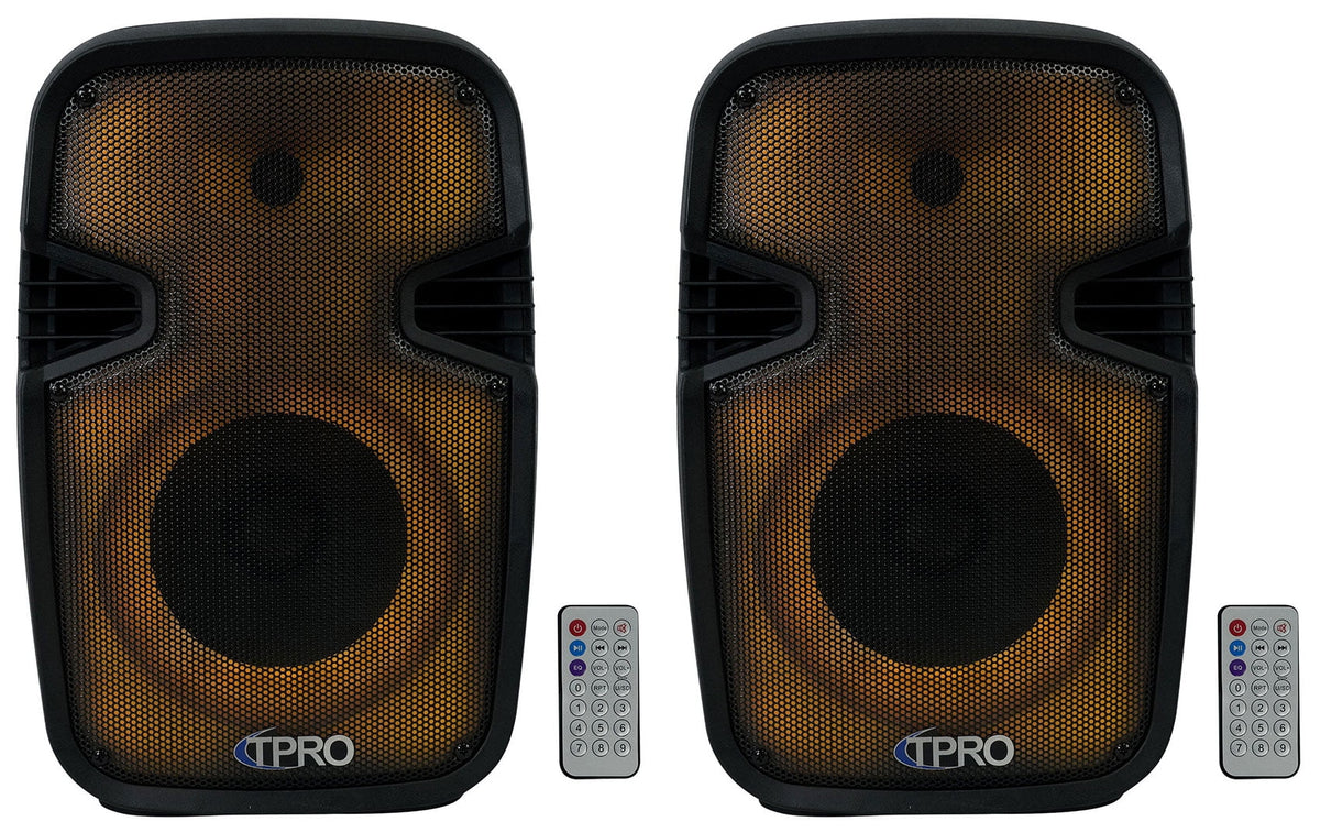 Link 8" Party Bluetooth (2) Portable Pro PLIT8 Speakers+Wireless LED Technical