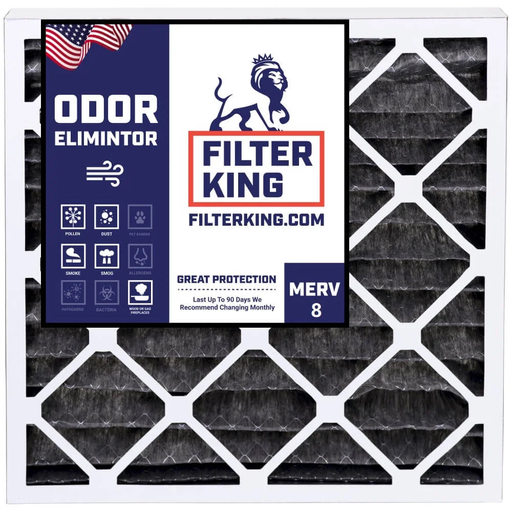 Air Pleated A/C MADE 8 Filters Furnace .75" IN 15.5 MERV Carbon 4-PACK x Filter King | USA 16x24x1 | | x Filter 23.5 | Actual Size: HVAC