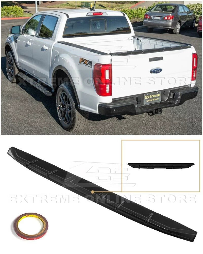 BLACK Trunk Models Ford 2019-Present Ranger Street Lid Rear Tailgate Spoiler MATTE - Plastic Series For | Wing Replacement ALL ABS