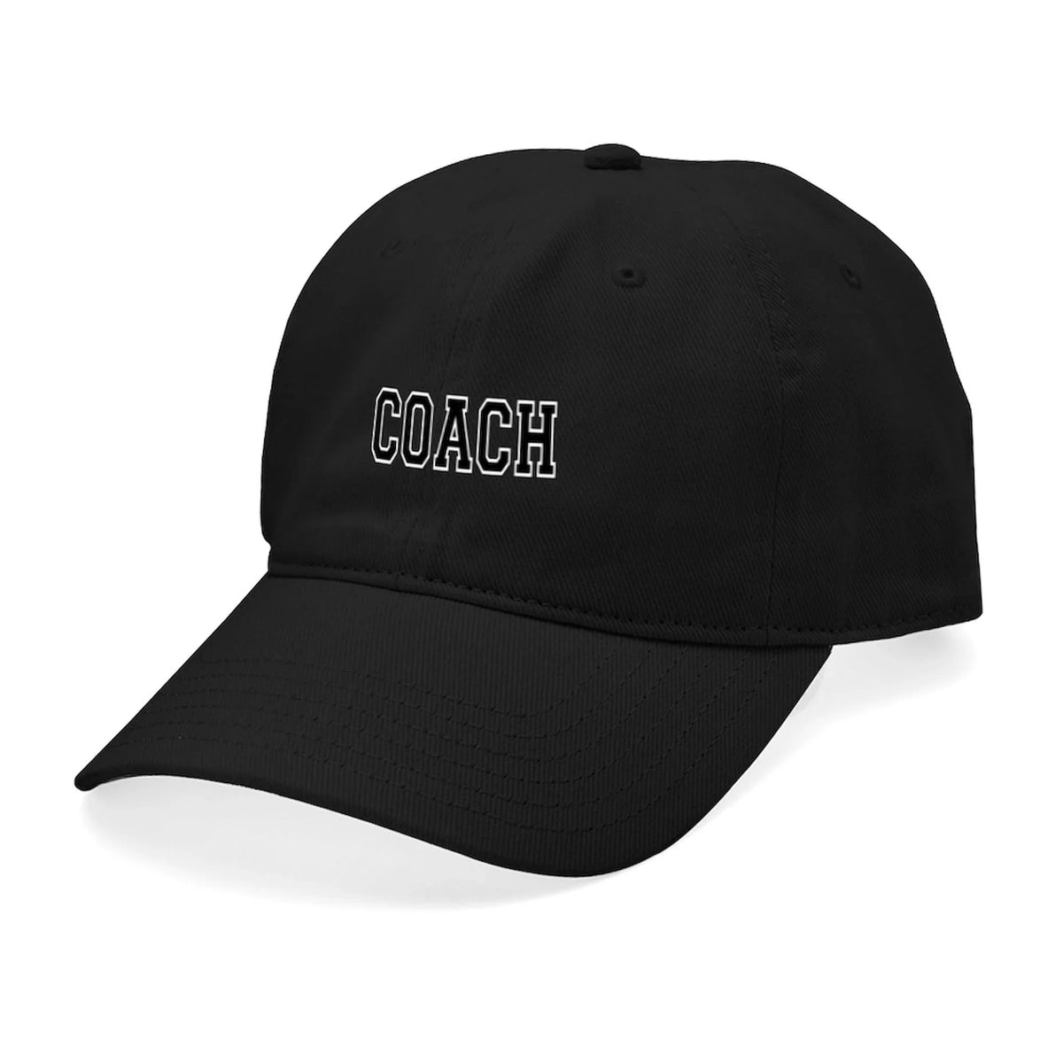 Adjustable CafePress Cap Cotton Baseball Canvas - Black Printed Black Hat - Coach