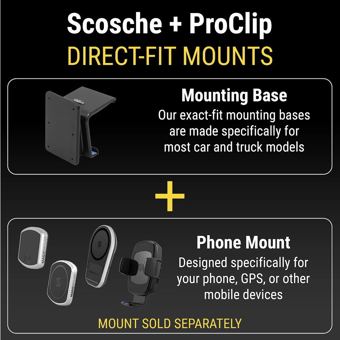 Only) PC855014 Center 2014-2018 Base Mount Silverado Scosche ProClip Compatible Chevy 1500 Series Dash with (Mounting