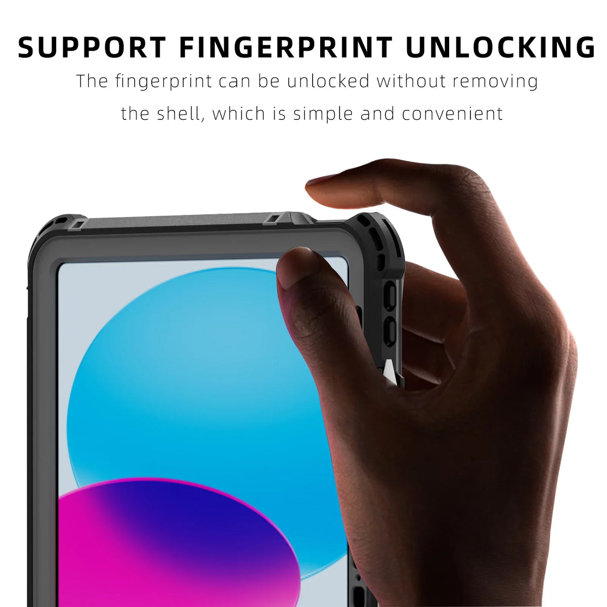 iPad Shockproof 10.9" with Screen Carrying Kickstand Protective Genetation Swivel Waterproof for Pencil Protector Case Dustproof (2022) Rugged K-Lion 10th Case Bracket Holder IP68 Underwater Strap