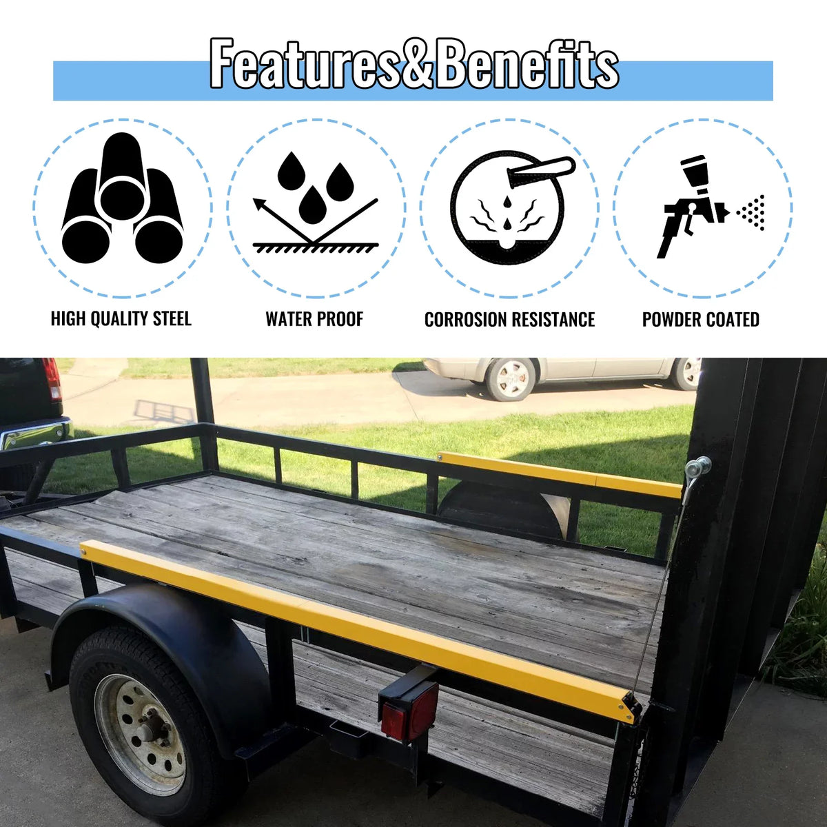 Trailer Lift Tailgate 2 Sided System 350 Gate HECASA Pounds Ramp Lift Assist Liftgate Utility