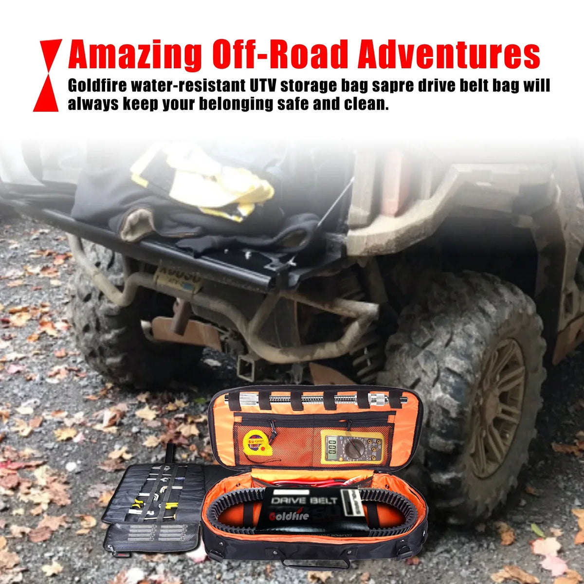Organizer Portable Tool Tool Tool Bag Car Truck Kit Storage UTV for Storage Pouch Travel Roll with Universal ATV Goldfire Wrench