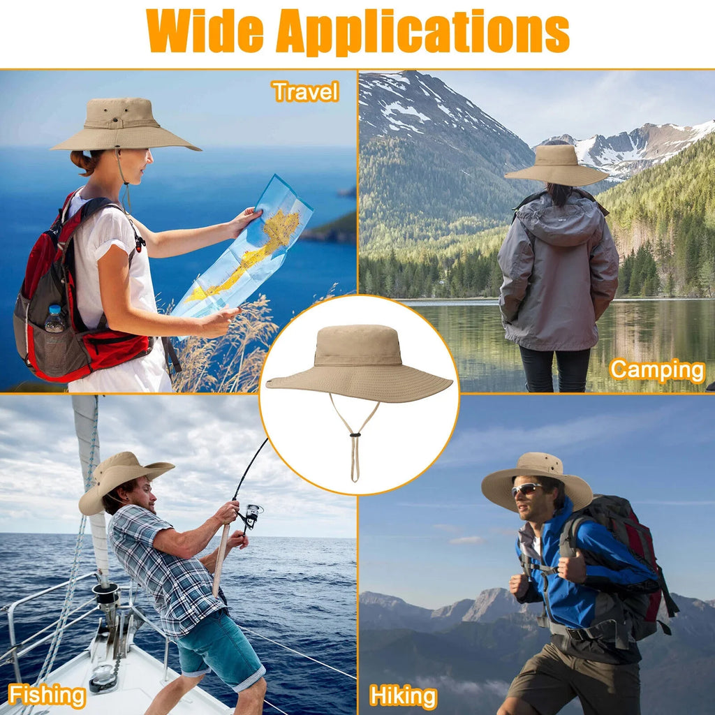 Wide Cap Hiking for Men UV Protection Garden Fishing Brim Bucket Women Hat Sun