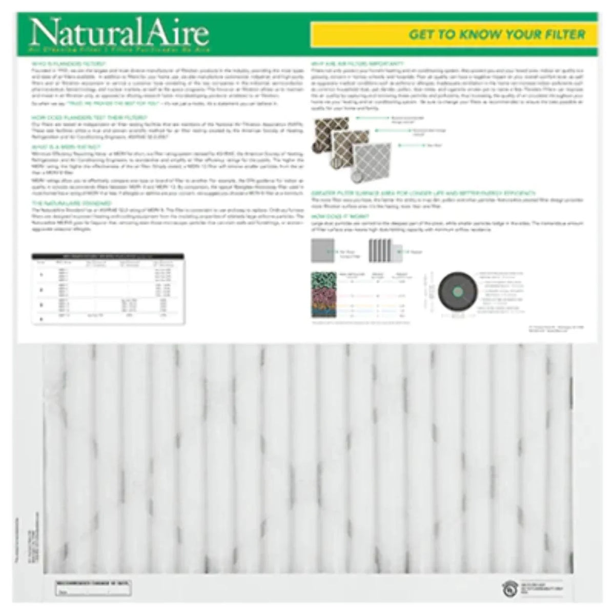 Filter 84858.011530, Pack12 Merv 8, Air 15x30x1, Naturalaire Standard