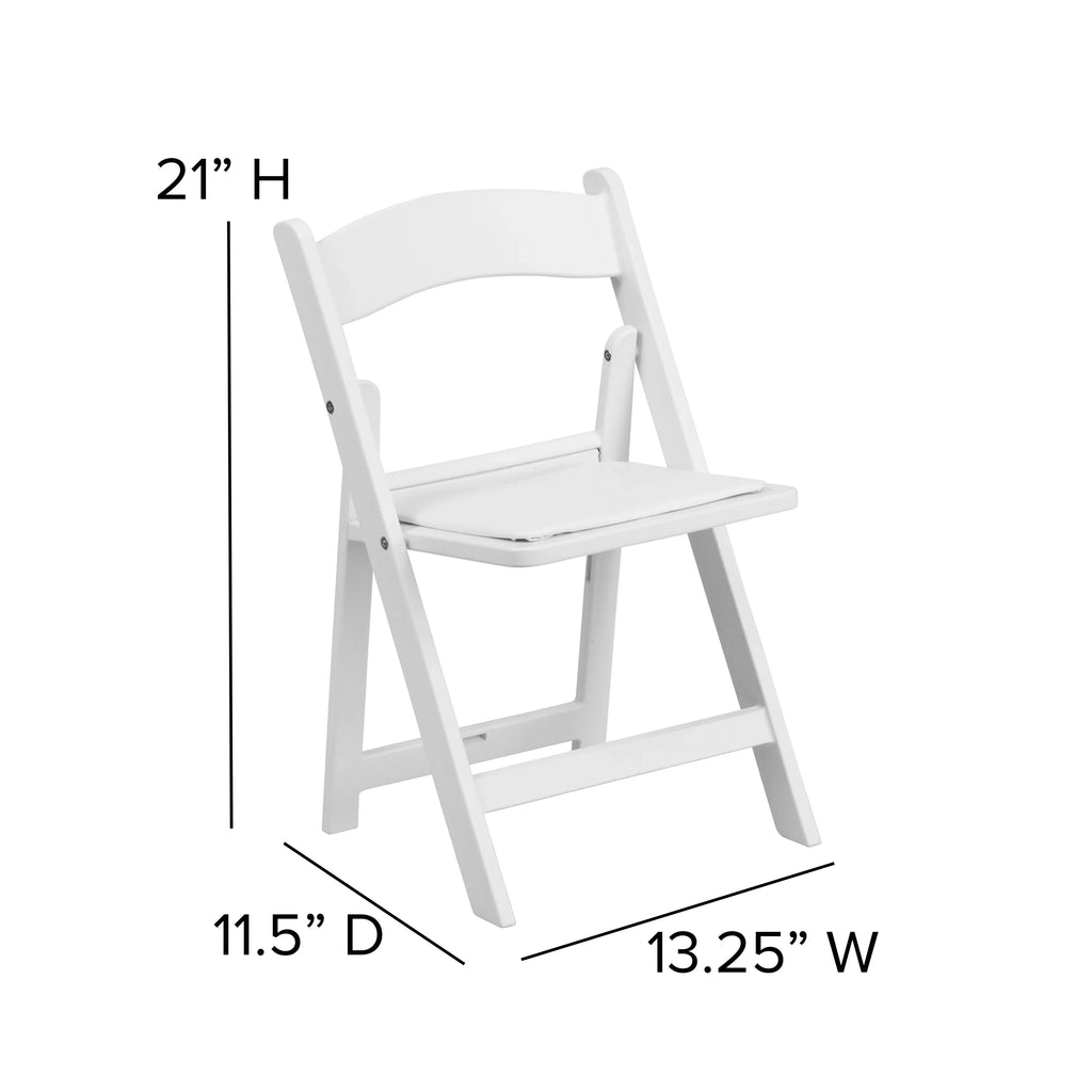 Resin White HERCULES Vinyl Furniture Pack Kids White Folding Flash Padded with Seat Chair 11
