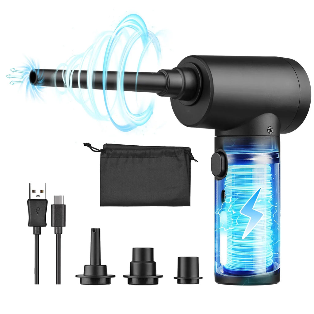 Electric Air for 50000RPM 6000mAh Portable Charge Light, with LED Cordless Blower Duster, Rechargeable Air Compressed Keyboard Fast Duster Air Computer