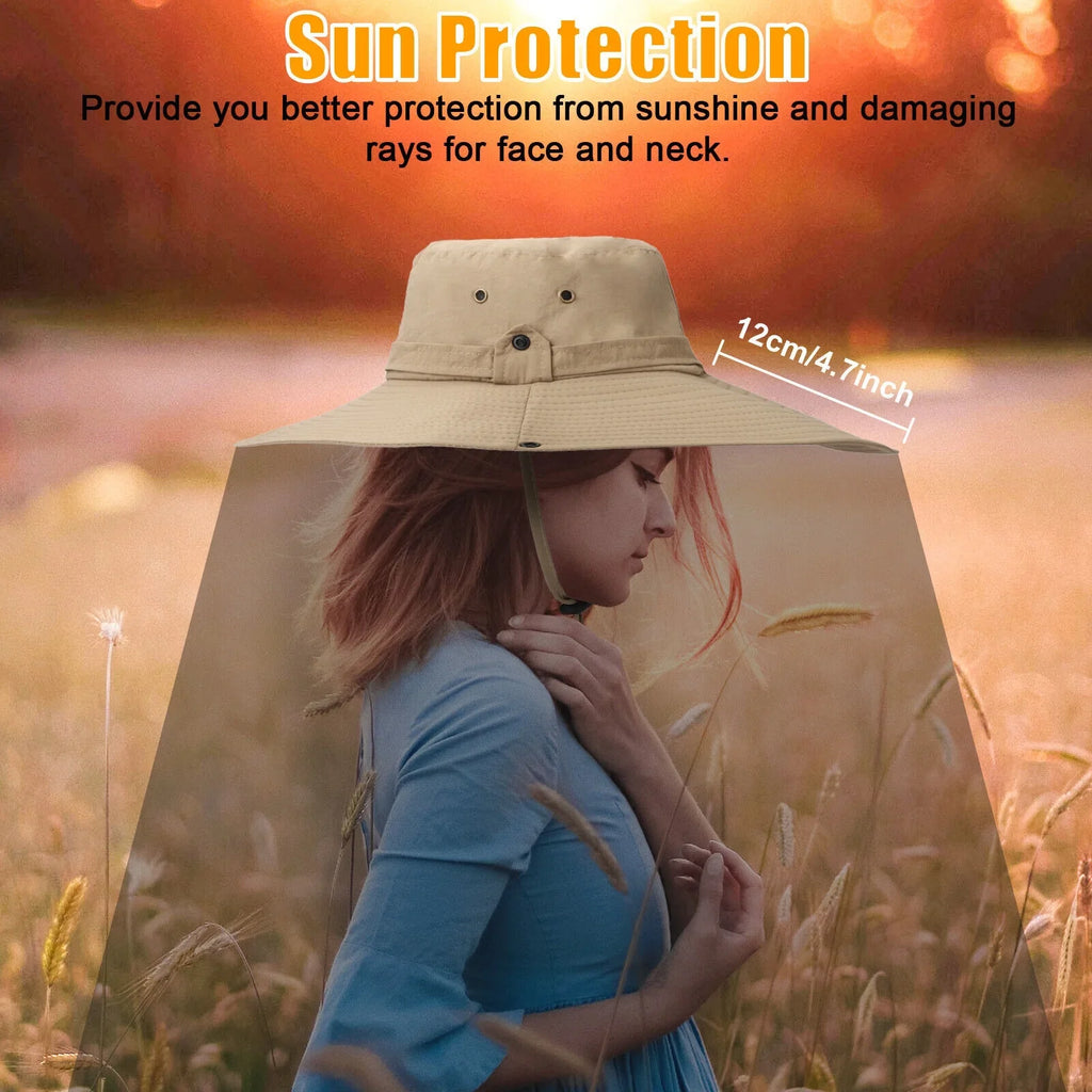 Wide Cap Hiking for Men UV Protection Garden Fishing Brim Bucket Women Hat Sun