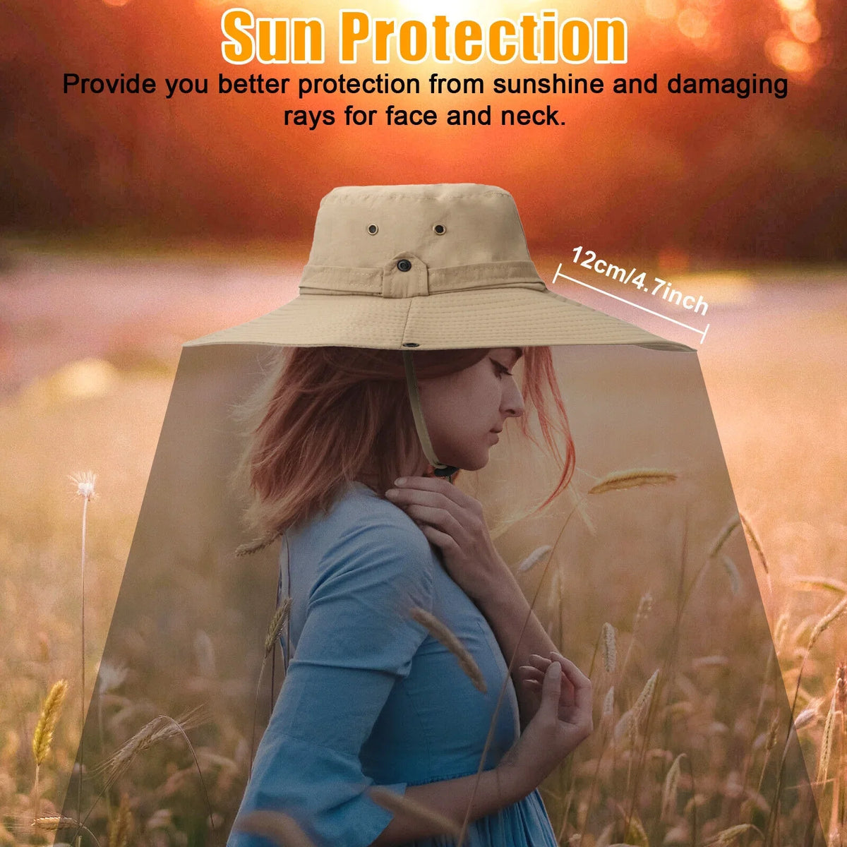 Wide Cap Hiking for Men UV Protection Garden Fishing Brim Bucket Women Hat Sun