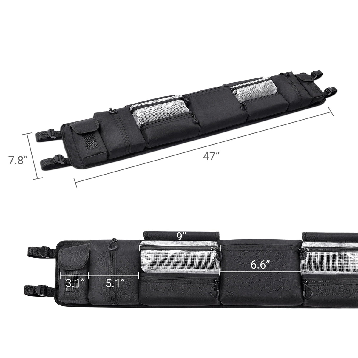 Yamaha and Solution UTVs, Most MICTUNING for Kawasaki Full Polaris, Gear Cage Black Bag Cargo UTVs Storage Size Tools Roll Bags, Rear Organizer, UTV Storage