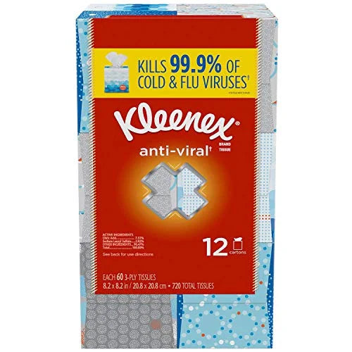 (12 3-Ply pk.) Anti-Viral Facial Tissue Kleenex