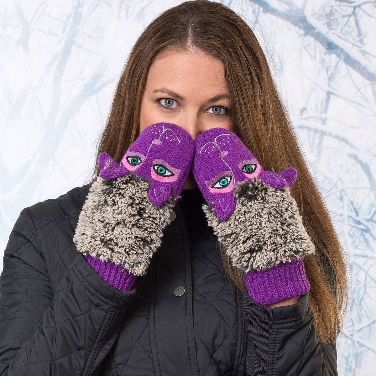 Dog Purple Burch Fuzzy Laurel Mittens