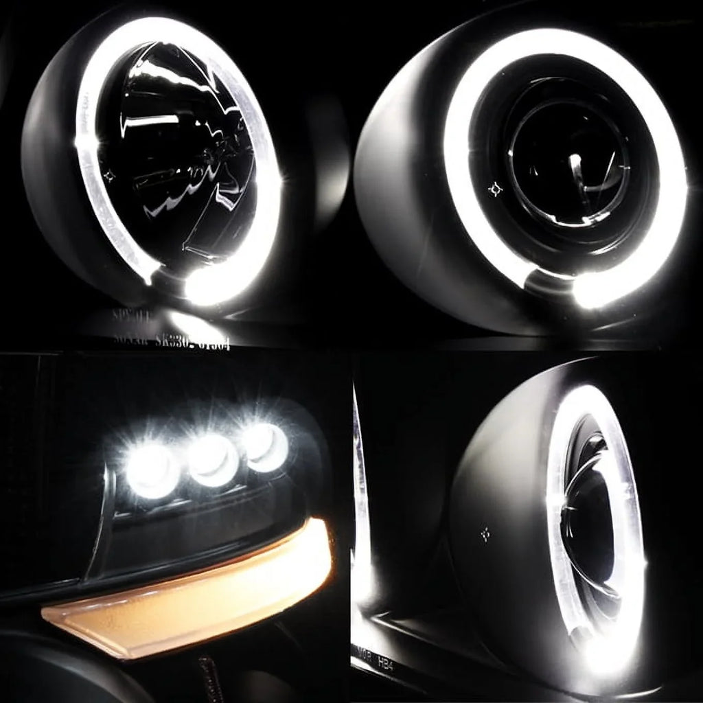 Black Headlights F150 For 04-08 Taillights Fits Full select: Halo Projector 2004-2008 FORD LED LED + Smoke F150