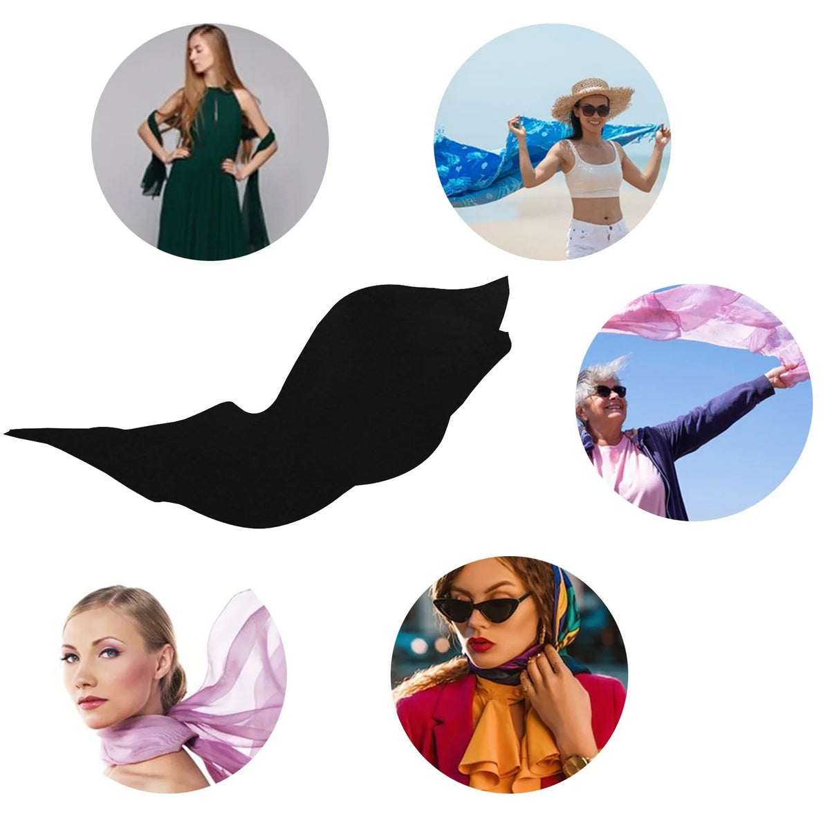Shawls Wraps Oblong Sunscreen Blackboard Long Hair Headscarf Neck Blank for Silk Packed Wall Scarf Women Wraps FREEAMG Large Gift