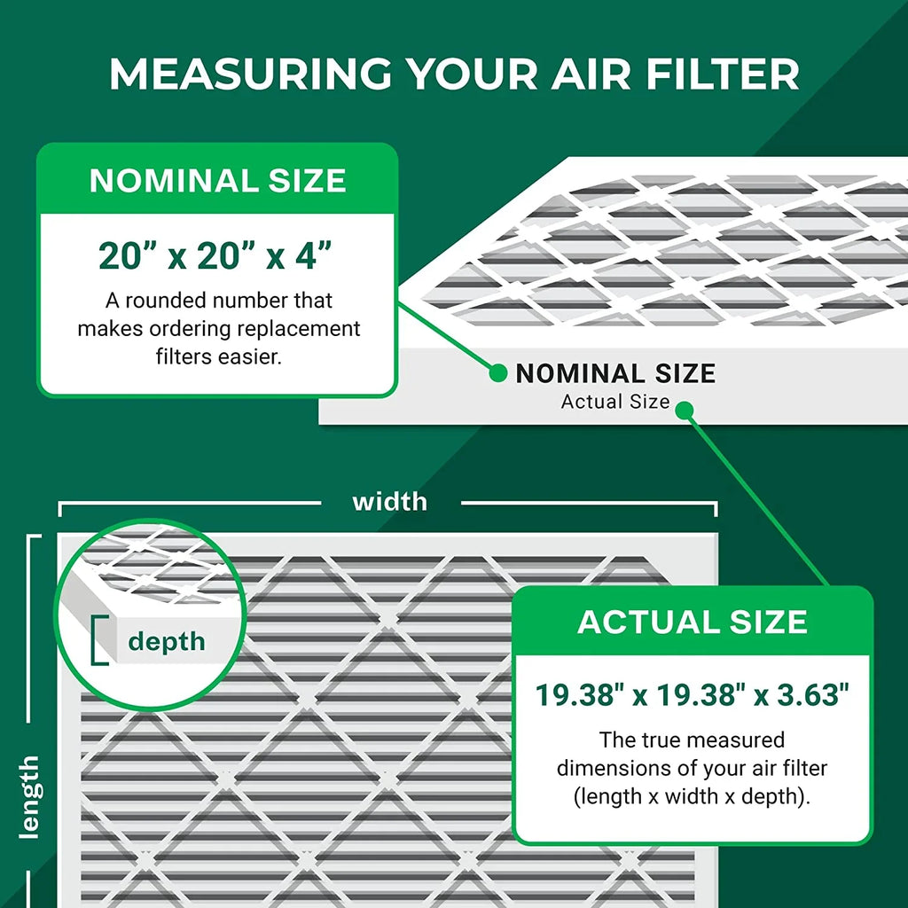 AC Air 13 Furnace 20x20x4 (4-Pack) MERV Filters HVAC Filterbuy Pleated