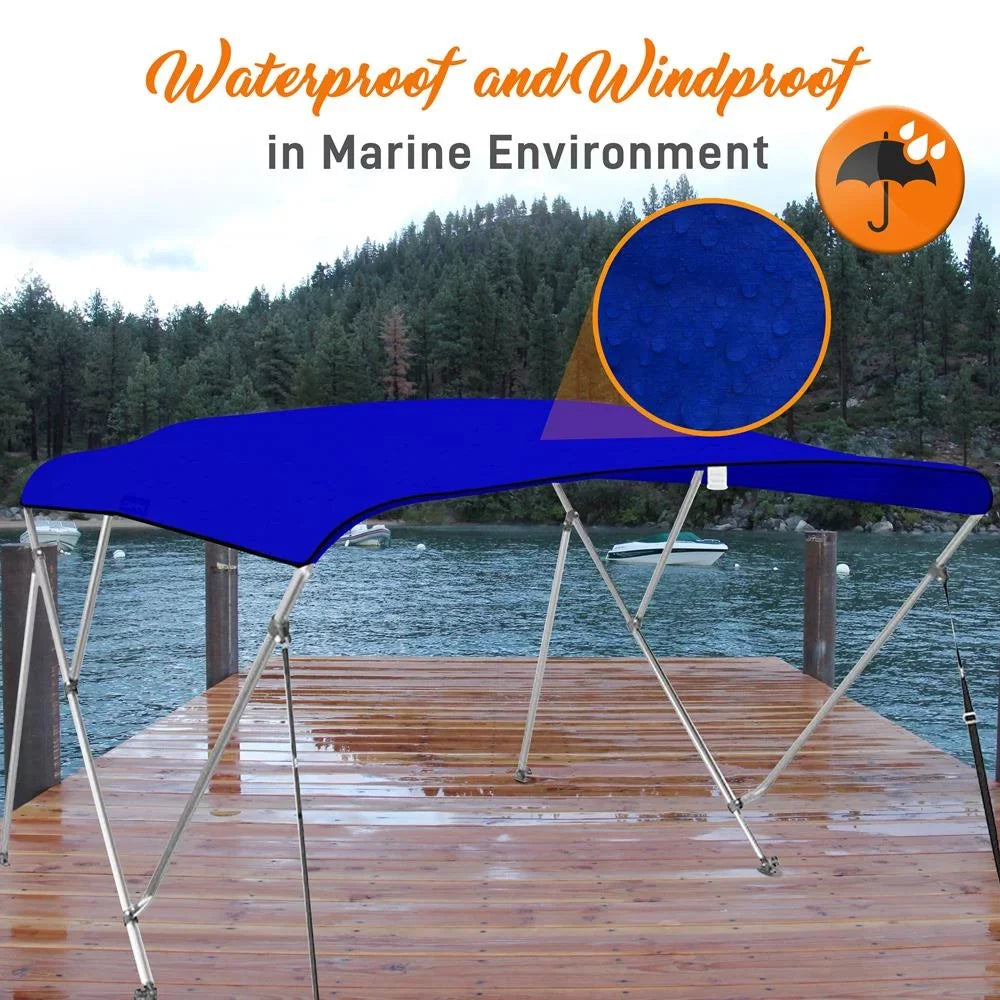 Bow Top 4 Cover with Boat Double 85-90 Walled SereneLife Bimini Blue Inch Frame,