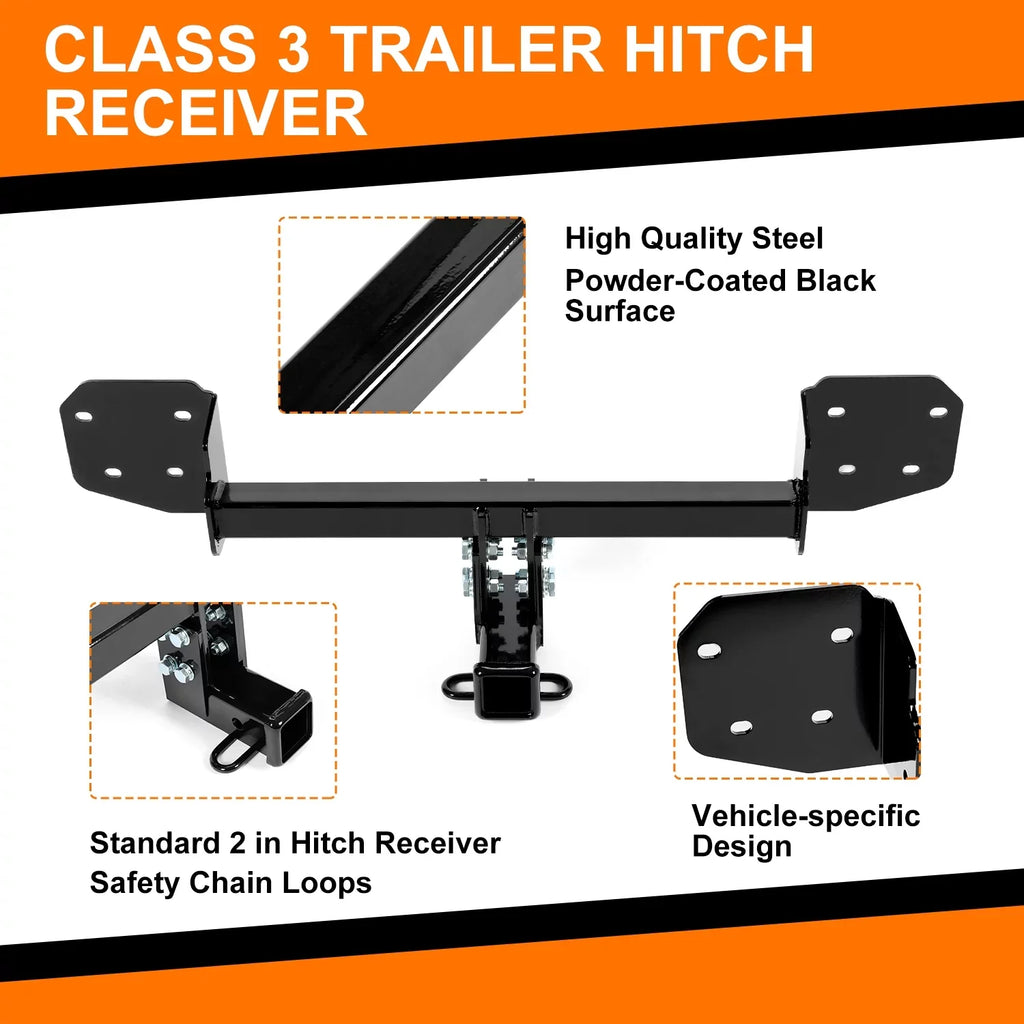 Trailer Steel Outback Hitch 3 Kojem Black Receiver Hatchback for 2" Subaru Class 2010-2019