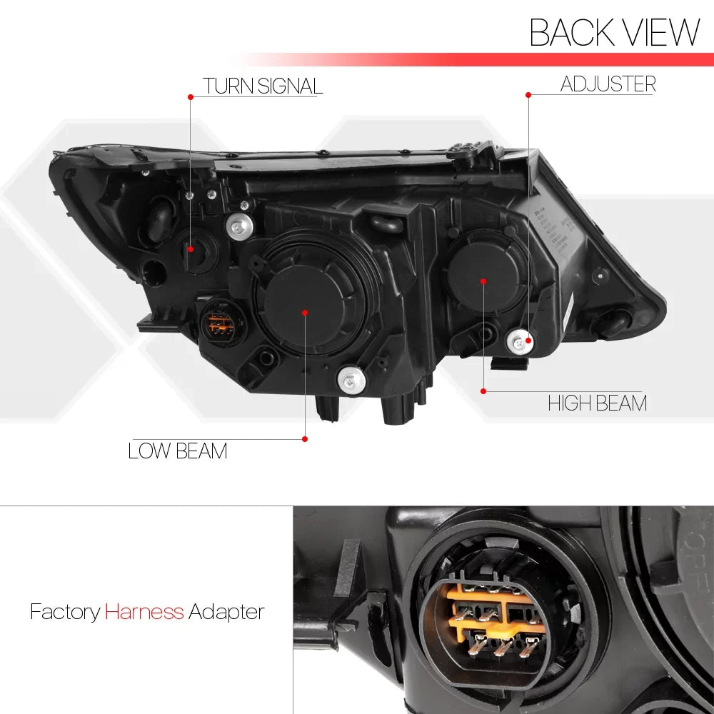14-15 Kia Sorento for Housing Black Amber EX/SX Reflector Projector Headlight