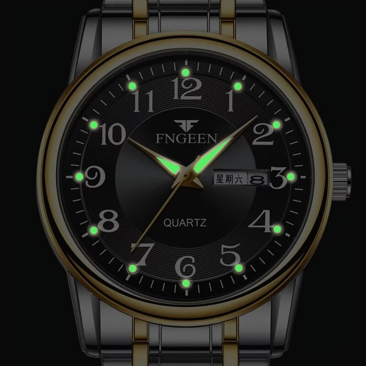 Relogio Mens Stainless Quartz Sport Luxury FNGEEN Watch Man Top Steel Luminous Brand Watches Wristwatch Masculino Hands Men