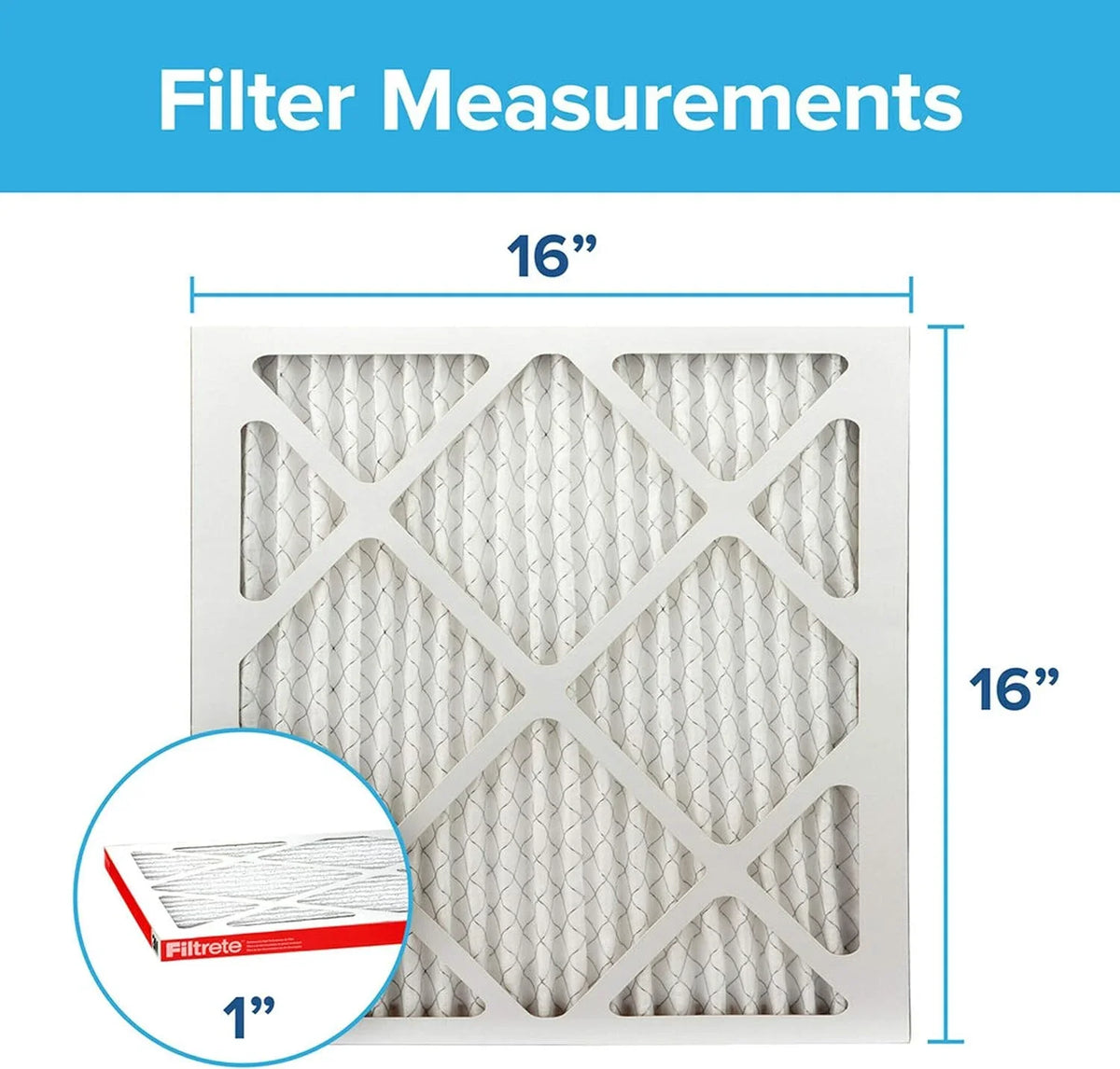15.81 6-Pack x Filtrete 16x16x1, Furnace Defense, x Allergen Air Filter, MPR (exact 0.81) 1000, Micro dimensions AC 15.81