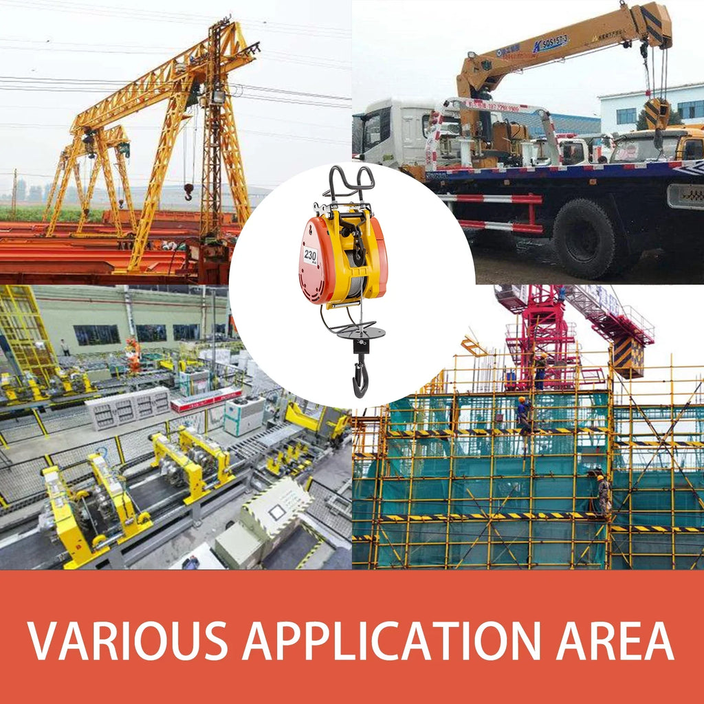 230kg 98ft/30m Crane Rope Volts Electric with 507lbs 1 Winch Control Overhead Wire Capacity System Phase Electric Electric with 110 Length VEVOR Pulley Lift Hoist Remote Steel Trolley