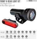 Bike Night Light for & Resistant, Rechargeable, KIT MOMODESIGN Visibility, for USB 300 COMMUTERS Designed Weather Headlight Rear Light