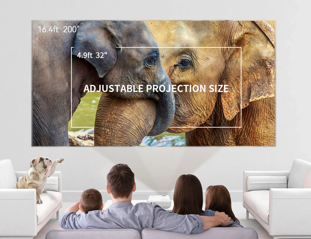 Portable AV 1080P Support with 200'' PS4, HDMI, Projector 65000 TF, with Lamp Leisure Stick, Supported TV VGA, VANKYO Hours Life, LED Display, Projector and Compatible (White) 3 USB Mini