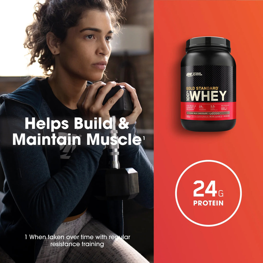 Gold Optimum 2 Protein, Protein Servings 28 24g Extreme Whey Nutrition, lb, Powder, Milk Chocolate, Standard 100%