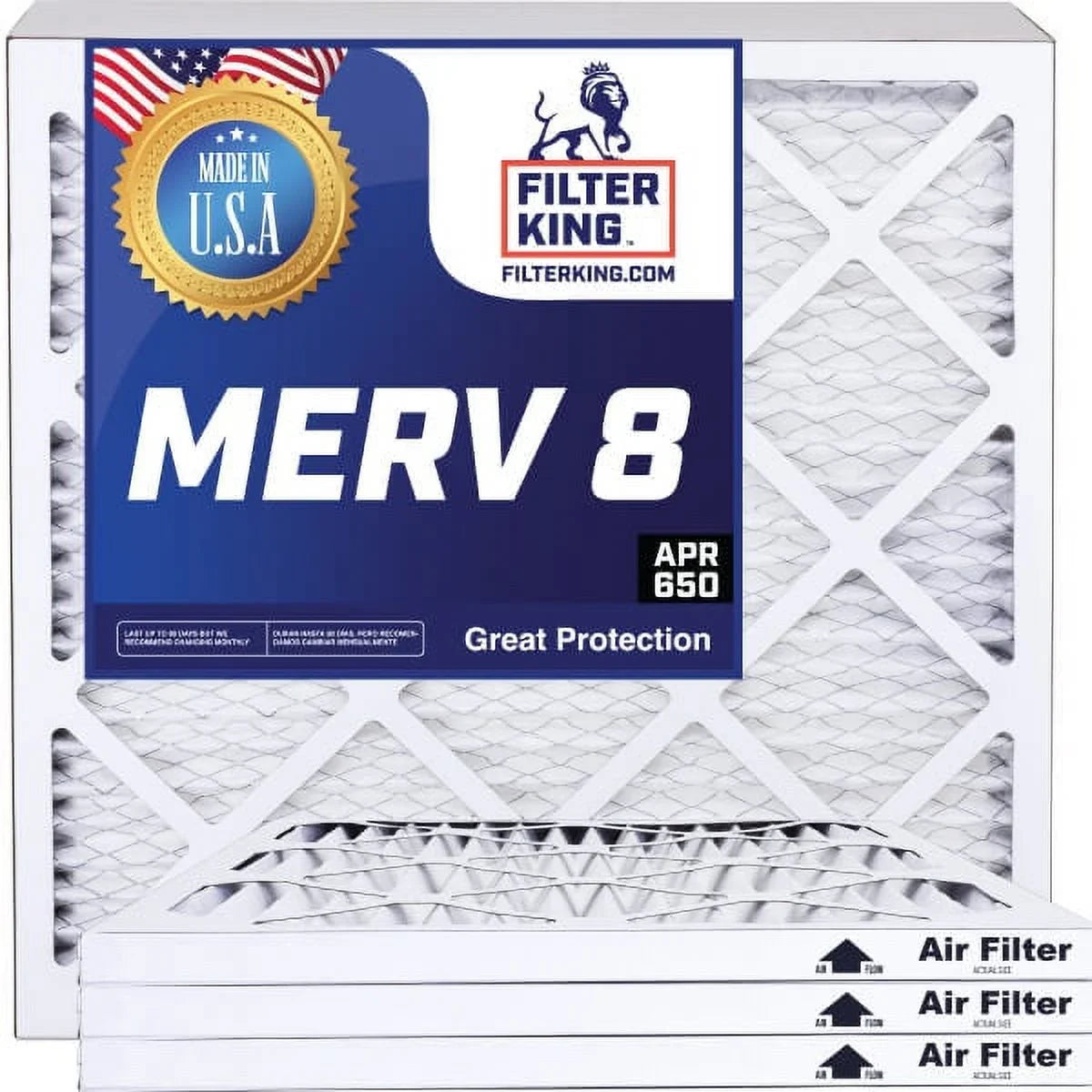 Actual King Size: IN .75" Air A/C Filter | | | HVAC Filter MADE Filters 60.5 x 4-PACK Pleated x 8 USA | 7.5x60.5x1a Furnace 7.5 MERV
