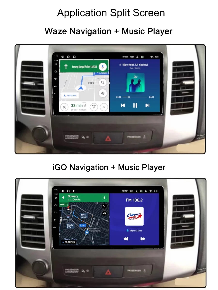 2013 Navgation 2 CW0W 2005 Outlander Player Screen Car Radio Multimedia Carplay - Android Mitsubishi GPS For Android Auto