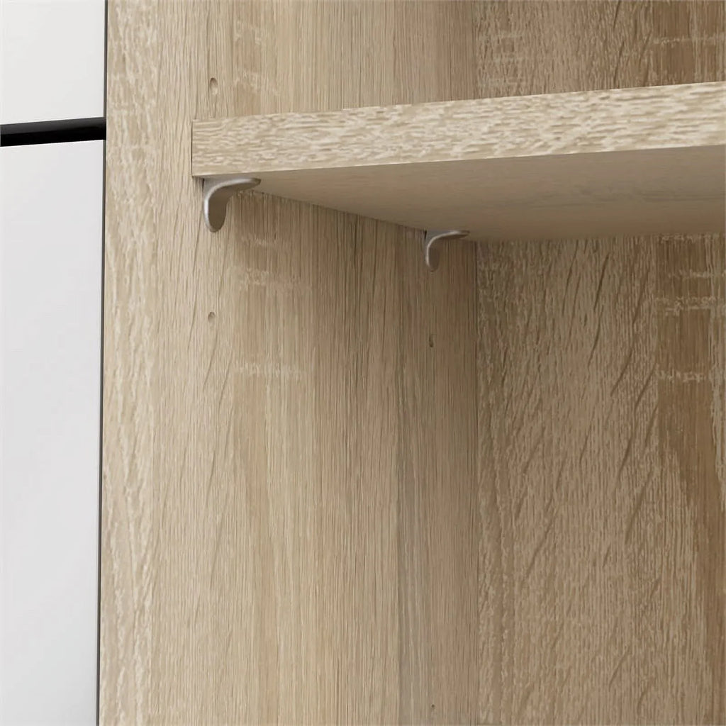 in & High 2 Allora with Gloss Drawer Oak-White 3 Cabinet Shoe Layers Door