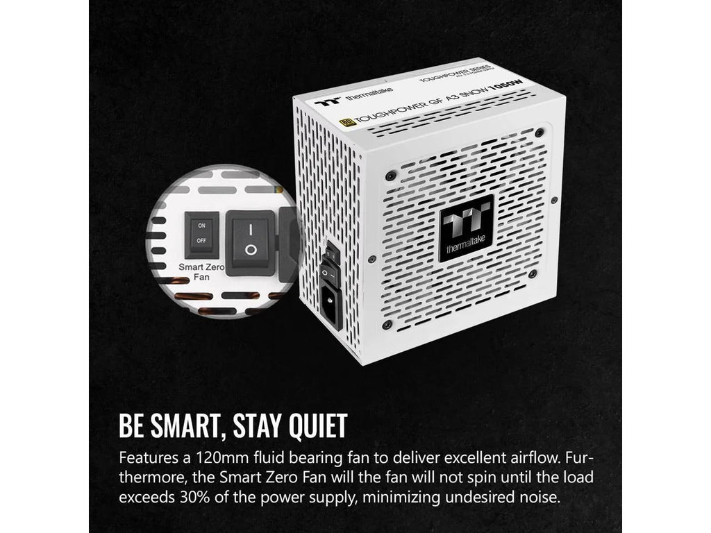 10 PS-TPD-1050FNFAGU-N; A3 Gold GF Warranty Included; Ready ATX Thermaltake Power 1050W Snow 12VHPWR 80+ 3.0 Gen.5 PCIe Supply; Edition Full SLI/Crossfire Year Connector Modular 600W Toughpower