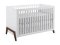 White 3-in-1 Mari & Baby Walnut, Convertible Crib Crib, Oxford Island Wooden Modern