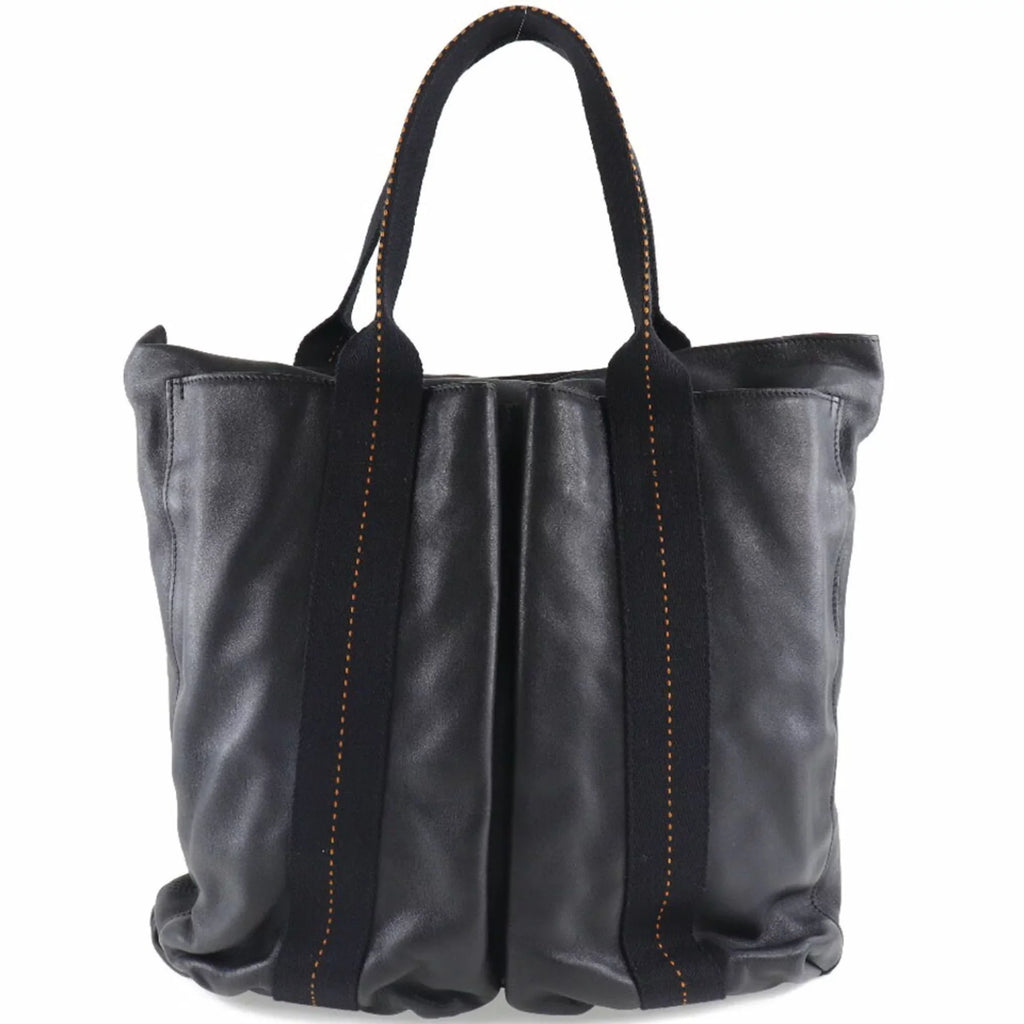 Unisex PM Vertical Bag Voderma Caravan Pre-Owned (Fair) Black Tote Hermes