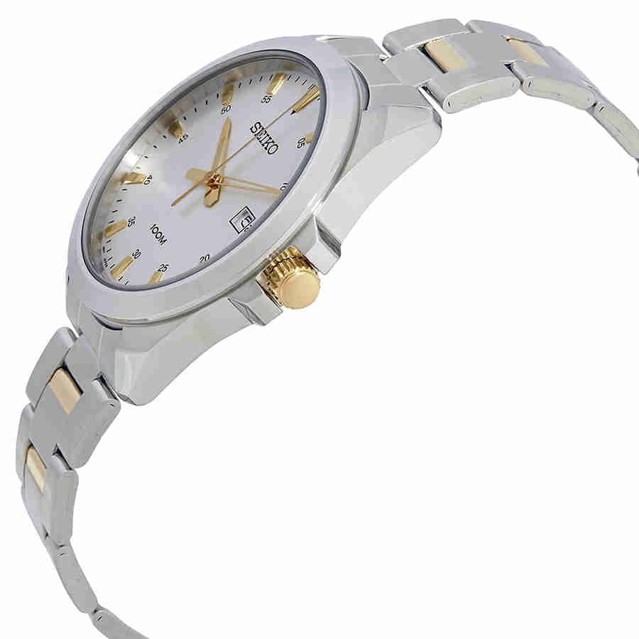Stainless Seiko Date Watch with Men's Steel Silver Dial