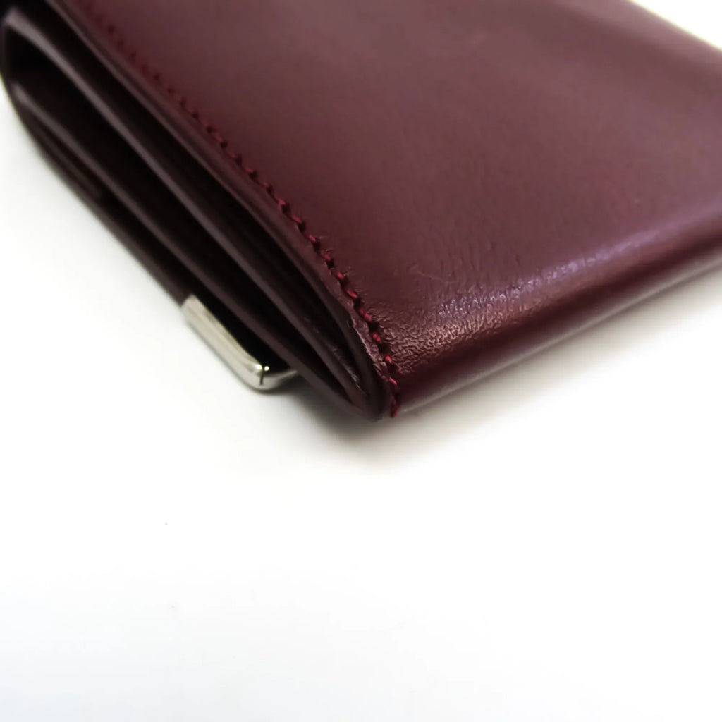 Calfskin (Good) Cartier Case Pre-Owned Bordeaux L3000570 Unisex Purse/coin Coin Cabochon