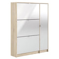 in & High 2 Allora with Gloss Drawer Oak-White 3 Cabinet Shoe Layers Door