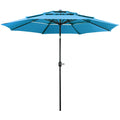 with Umbrella 8 Stand, lb Ribs+ 26.5 10ft 18'' Sky Blue Outdoor Patio Sturdy Base Yaheetech