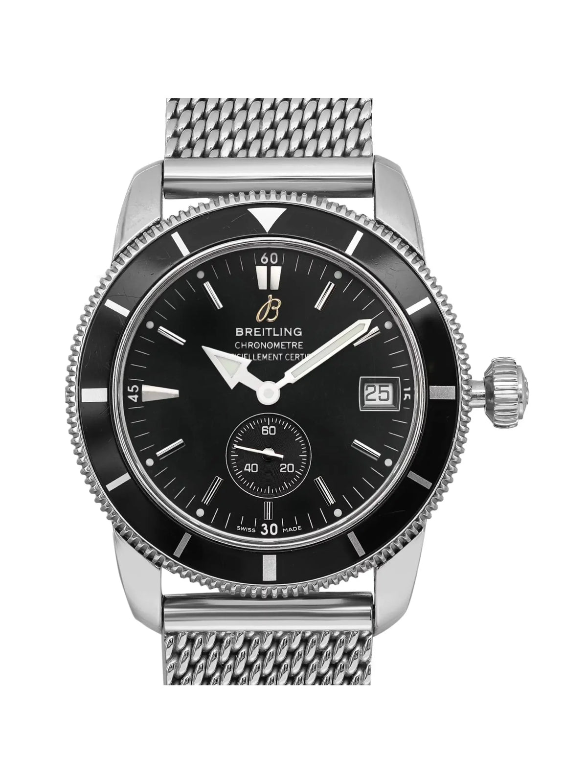 Breitling Heritage Mens Dial Steel 38mm SuperOcean A3732024-B869SS Black Watch