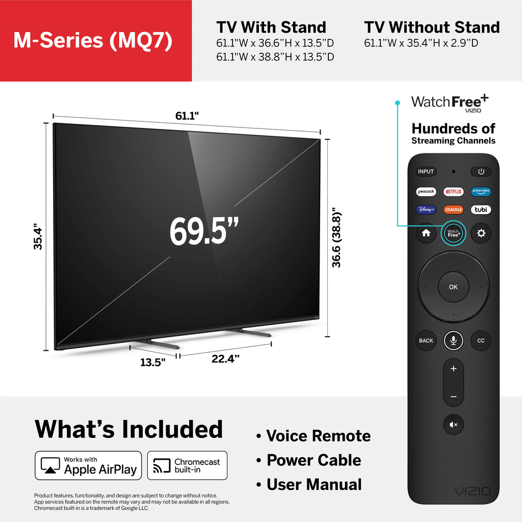 M70Q7-J03 VIZIO Class M7 4K Series TV QLED HDR 70" Smart