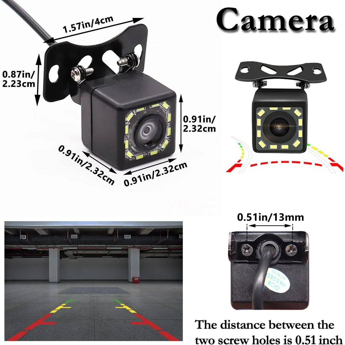 170° Waterproof Including Aienxn 12 Car Vision View Car Night Angle View Camera, HD Wide Camera Rear Backup