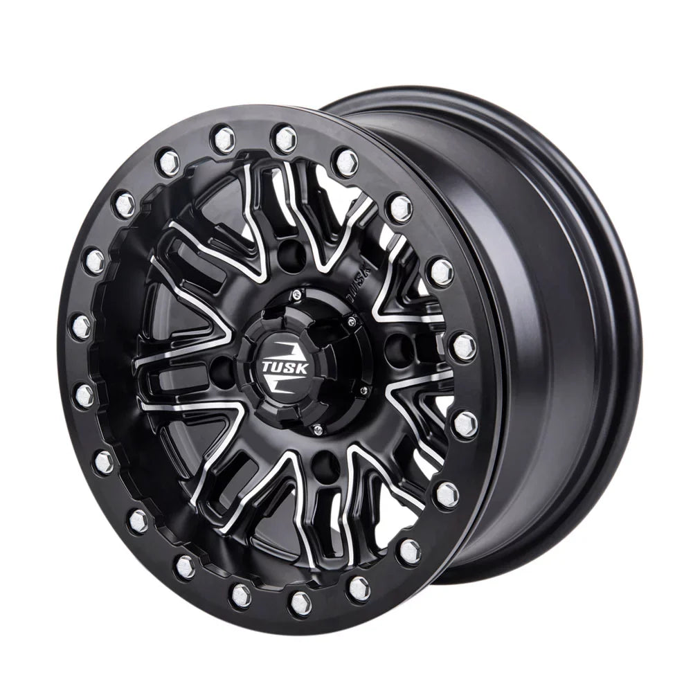 2 1000 Yamaha Wolverine Nebo Sport 4/156 Tusk + 2022 RMAX Beadlock 4.0 For 14x7 3.0 Machined/Black Wheel