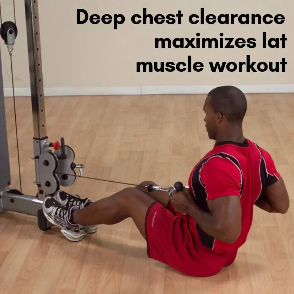 Pull With Rows, Seated Attachment - Machine Bar Downs Rubber Cable For Multi Press Ideal Bicep And s, Triceps LAT Grips Downs,